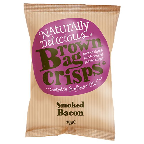 Brown Bag Crisps - Smoked Bacon - 20x40g Food & Groceries JA7105