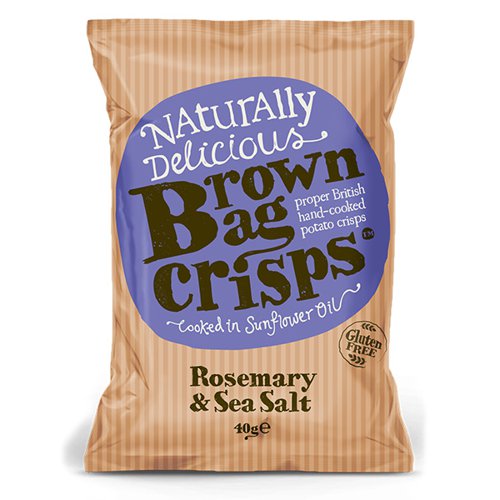 Brown Bag Crisps - Rosemary and Sea Salt - 20x40g