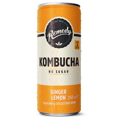 Remedy Kombucha - Ginger Lemon - 12x250ml Cold Drinks JA7121