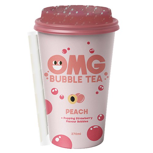 OMG Bubble Tea - Peach - 10x270ml Cold Drinks JA7147
