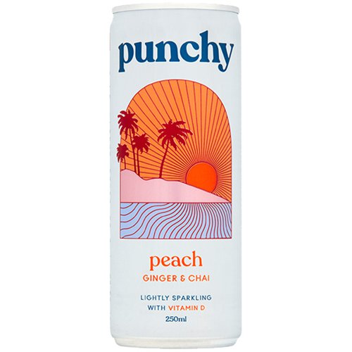 Punchy Soft Punch - Peach Ginger & Chai Spice - 12x250ml Cold Drinks JA9554