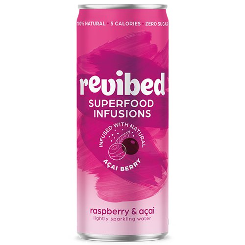 Revibed Superfood Infusions- Raspberry & Acai Berry - 12x250ml Cold Drinks JA9572