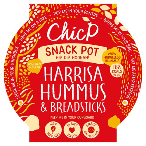 ChicP - Harissa Hummus & Breadstick Snack Packs - 36x70g Food & Groceries JA9613