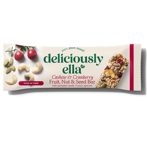 Deliciously Ella - Nut & Seed Bar - Cashew & Cranberry Fruit - 12x40g