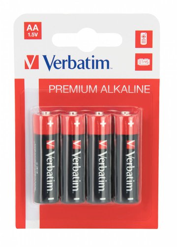 VER49921 | Verbatim's AA batteries are the most popular model. They are recommended for use in devices such as portable radios, MP3 players, cameras and TV / DVD remote controls.
