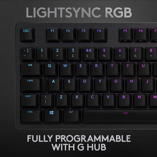 Logitech G512 Lightsync RGB QWERTY UK USB Wired Mechanical Gaming Keyboard with GX Brown Switches