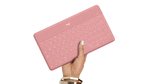 Logitech Keys-to-Go QWERTY UK International Portable Wireless Blush Pink Keyboard for Apple