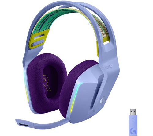 Logitech G733 Lightspeed Wireless Lilac RGB Gaming Headset Logitech