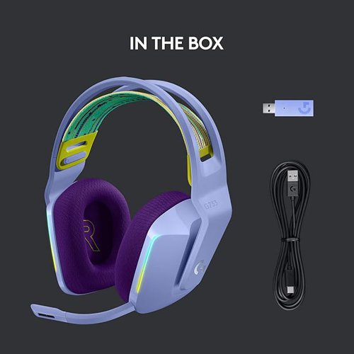Logitech G733 Lightspeed Wireless Lilac RGB Gaming Headset Headsets & Microphones 8LO981000890