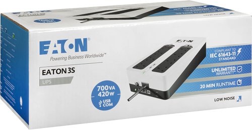 8EA10366545 | The Eaton 3S Gen2 range offers affordable and reliable UPS for home and small business. This offline UPS provides surge and power protection for internet gateways, desktop computers, and other critical electronics.