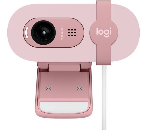 Logitech Brio 100 30 FPS 2MP 1920 x 1080 Pixels Full HD USB Wired Rose Pink Webcam 8LO960001623 Buy online at Office 5Star or contact us Tel 01594 810081 for assistance