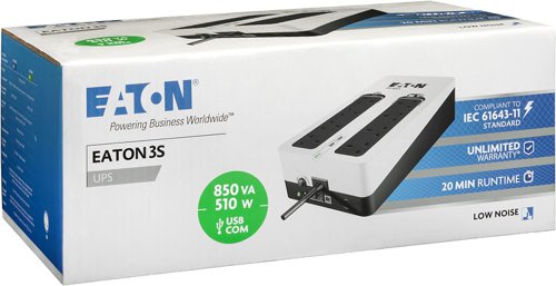8EA10366546 | The Eaton 3S Gen2 range offers affordable and reliable UPS for home and small business. This offline UPS provides surge and power protection for internet gateways, desktop computers, and other critical electronics.