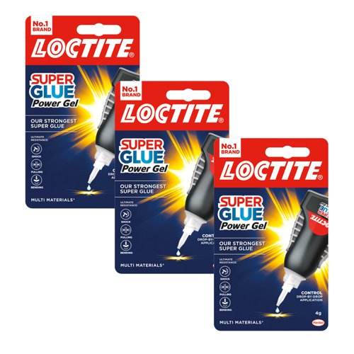 46906XX | A unique rubber-infused gel formula combined with the easy grip squeeze bottle design makes Loctite Super Glue Power Gel Control the perfect bonding solution with a controlled applicator.Loctite Super Glue Power Gel Control is the perfect solution for your bonding challenges at the workplace. It is simple to use with its easy grip squeeze bottle and nozzle for pinpoint applications, covering those hard-to-reach places. The unique rubber-infused gel formula allows high-strength bonds that are extremely precise even on flexible materials with no mess or drips. Its specially formulated instant adhesive has a shatterproof formulation that will survive being dropped more than 60 times, and is strong enough to resist impact, shock, vibration, and extreme temperatures.The Gel's high strength non-drip formula is transparent when dry to form invisible bonds that give long lasting durability on a range of materials including rubber, leather, wood, metal, and plastic*. Designed with an anti-clog cap for no more drying out, ensuring long-term reusability and an easy user experience, making it ideal for all sorts of bonding tasks in the workplace (*except PE/PP).