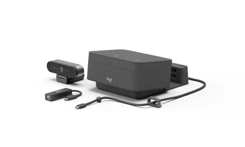 Logitech Logi Dock Focus Room Microsoft Teams Video Conferencing Kit - Logi Dock and Brio 4K Ultra HD HDR Webcam