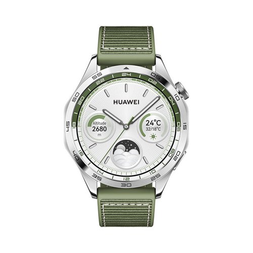 Huawei Watch GT4 1.43 Inch AMOLED 46 mm Stainless Steel Green Woven Strap 8HU55020BGV