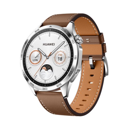 Huawei Watch GT4 1.43 Inch AMOLED 46 mm Touchscreen Leather Strap Classic Brown Activity Tracker 8HU55020BGW
