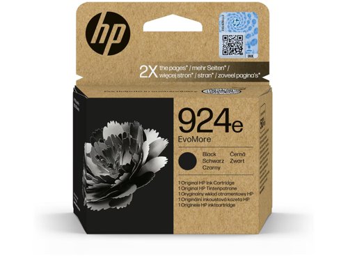 HP 924e EvoMore Black Ink Cartridge - 4K0V0NE