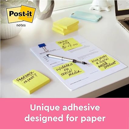 Post-it Notes 76x76mm Canary Yellow Promo Pack 100 Sheets per Pad (Pack 18 + 6 Free) - 7100319213