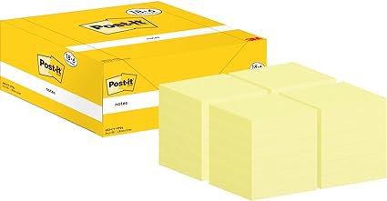 Post-it  Notes 38x51mm Canary Yellow Promo Pack 100 Sheets per Pad (Pack 18 + 6 Free) - 7100317764 Repositional Notes 28566MM