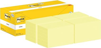 Post-it  Notes 76x127mm Canary Yellow Promo Pack 100 Sheets per Pad (Pack 18 + 6 Free) - 7100317836  28559MM