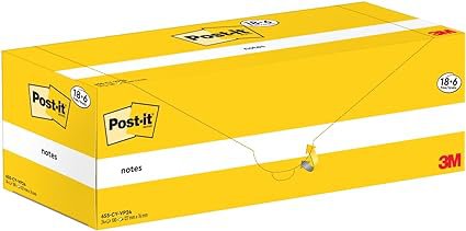 Post-it  Notes 76x127mm Canary Yellow Promo Pack 100 Sheets per Pad (Pack 18 + 6 Free) - 7100317836 Repositional Notes 28559MM