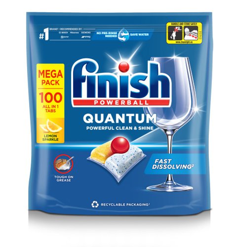 Finish Quantum All in One Dishwasher Tablets Lemon  (Pack 100) - 3284032