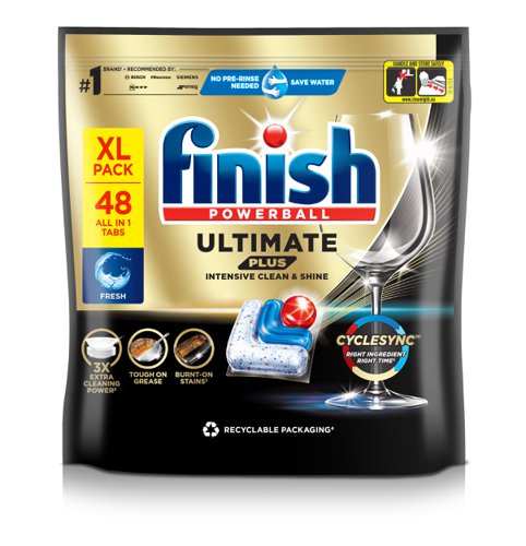 Finish Ultimate Plus Intensive Clean & Shine Dishwasher Tablets Regular (Pack 48) - 3279171