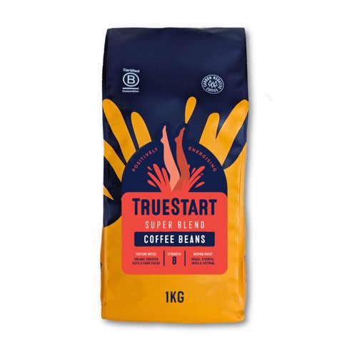 TrueStart Coffee - Super Blend Beans 1kg Bag - HBSBBE1KG 46969TR Buy online at Office 5Star or contact us Tel 01594 810081 for assistance