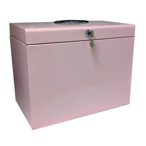 ValueX Cathedral Metal Suspension File Box A4 Pastel Pink - FPA4PP