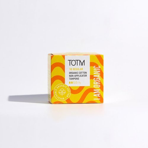 TOTM Organic Cotton Non-Applicator Tampon Regular (Pack 18) - 0606007