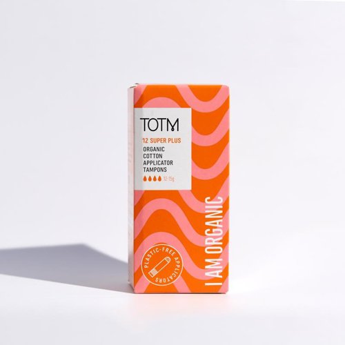 TOTM Organic Cotton Applicator Tampon Super+ (Pack 12) - 0606005