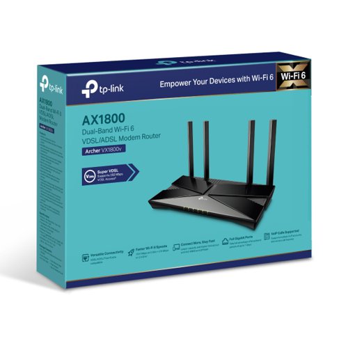 TP-Link Archer AX1800 Dual-Band Wi-Fi 6 VDSL/ADSL Modem Router Network Routers 8TP10431318