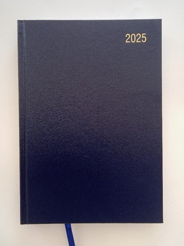 ValueX Desk Diary A4 Day Per Page 2025 Blue - BUSA41 Blue Simply Diaries
