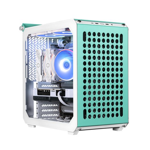 CoolerMaster Qube 500 Flatpack Macaron Edition Tempered Glass Mid-Tower ATX PC Case