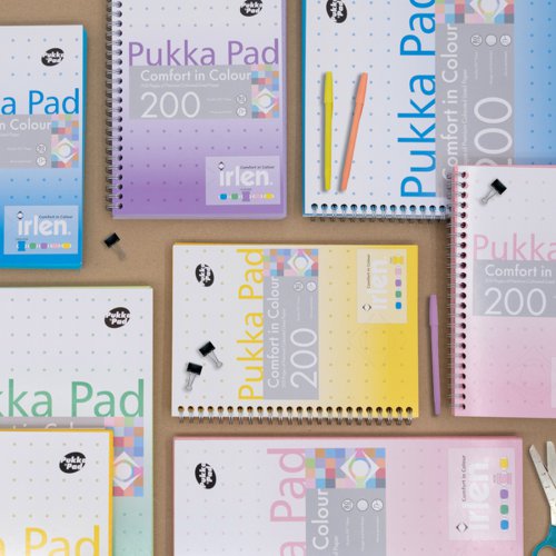 Pukka Pads Irlen Jotta A4 Wirebound 200 Turquoise Perforated Pages Paper Tinted Ruling With Margin (Pack 3) - IRLJOTA4(TURQ)