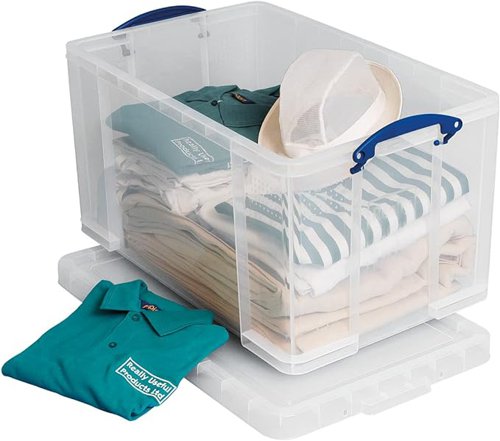 Really Useful Plastic Storage Box 84 Litre Clear - 84CCB 46885RU Buy online at Office 5Star or contact us Tel 01594 810081 for assistance