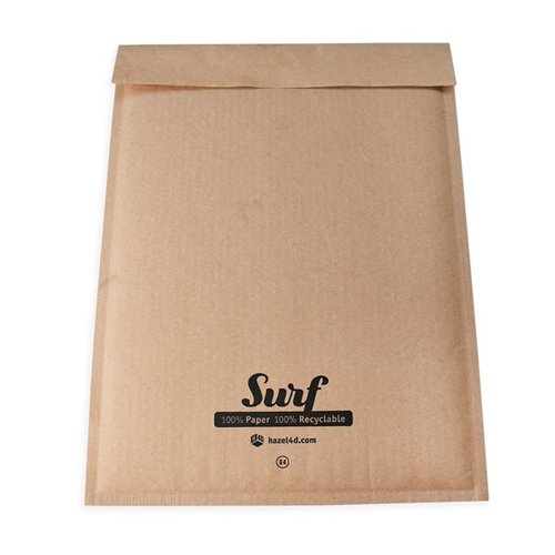 Surf All Paper Padded Mailing Envelopes Size G(4) - Internal Size 240mm x 330mm - Brown (Box 100) - SURFG4K