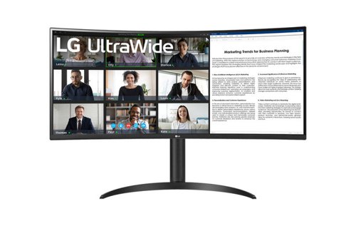 LG 34WR55QC-B 34 Inch 3440 x 1440 Pixels UltraWide Quad HD VA Panel HDMI DisplayPort USB-C Curved Monitor