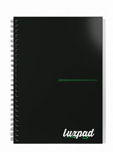 Silvine Luxpad Recycled Twin Wire Hardback Notebook A5 140 Page Ruled 100% Recycled Paper Black (Pack 5) - THBPINA5RE