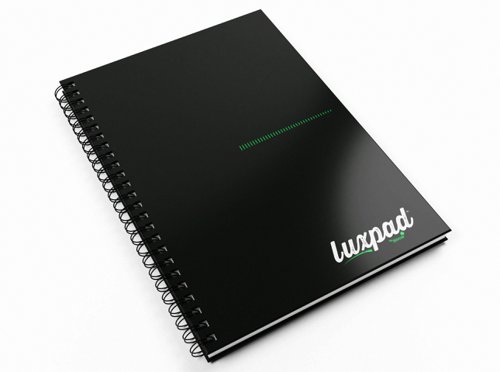 Silvine Luxpad Recycled Twin Wire Hardback Notebook A5 140 Page Ruled 100% Recycled Paper Black (Pack 5) - THBPINA5RE - 27915SC | Sinclairs