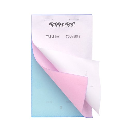 Pukka Pads Restaurant Pad NCR Triplicate Numbered Pages 95mm x 165mm White (Pack 5) - 7075-RES Message Pads 26942PK