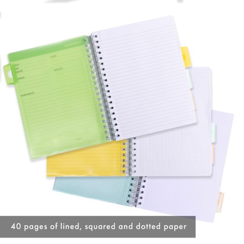 Pukka Pads Study Book B5 181 x 257mm 4 Coloured Dividers 3 Paper Types Includes Revision Cards Grey (Pack1) - 9824-STU Project Books 26886PK