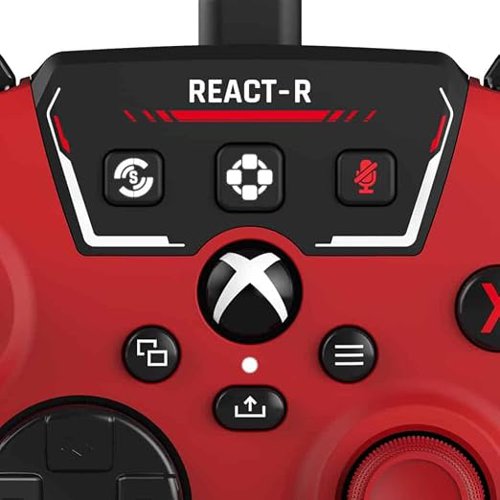 React faster with the Turtle Beach® REACT-R™ Controller, officially licensed for Xbox Series X, Xbox Series S, Xbox One & Window 10 & 11 PCs. Plug in any 3.5mm headset and instantly upgrade your audio with quick-access controls for Superhuman Hearing®, game & chat volume balance, and mic mute. Play longer and stay in control thanks to an ergonomic handle shape and textured grips, handles and triggers. Two mappable quick-action buttons on the backside of the controller let you customize your controls for quicker reactions. Feel the rumble of explosions, or the recoil of gunshots with vibration feedback in the handles and triggers.