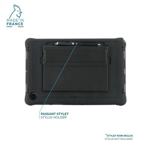 Mobilis ProTech Reinforced Samsung Galaxy Tab A8 10.5 Inch SM-X200 SM-X205 Black Tablet Case with Kickstand and Handstrap