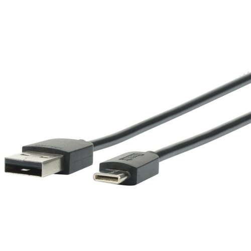 Mobilis 1m USB-A to USB-C Black Cable 8MNM001278