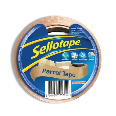 48110HK | Premium, high quality parcel tape. Super sticky and durable, designed for professional and office use. Non-splitting and waterproof for added security and durability.
