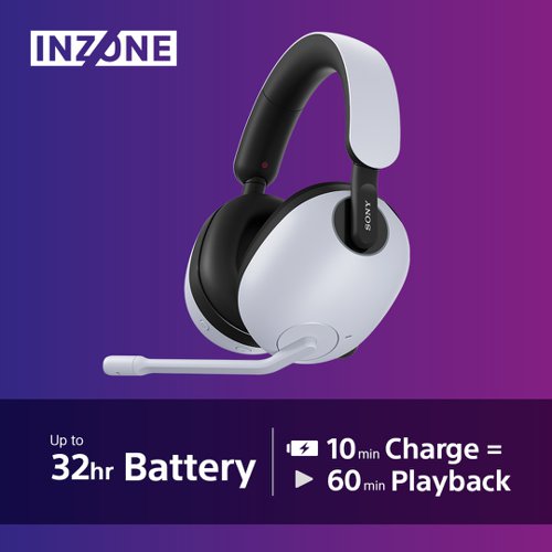 Sony Inzone H9 Wireless Noise Cancelling White Gaming Headset Headsets & Microphones 8SO10391096