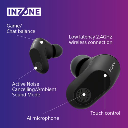 Sony Inzone Truly Wireless Noise Cancelling Gaming Earbuds 8SO10439088 Buy online at Office 5Star or contact us Tel 01594 810081 for assistance