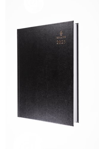 Collins 47 Desk Diary A4 2 Page per Day 2025 Black 47.99-25 - 821378 48656CS