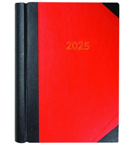 Collins 42 Desk Diary A4 2 Page per Day 2025 Red/Black 42.15-25- 821377